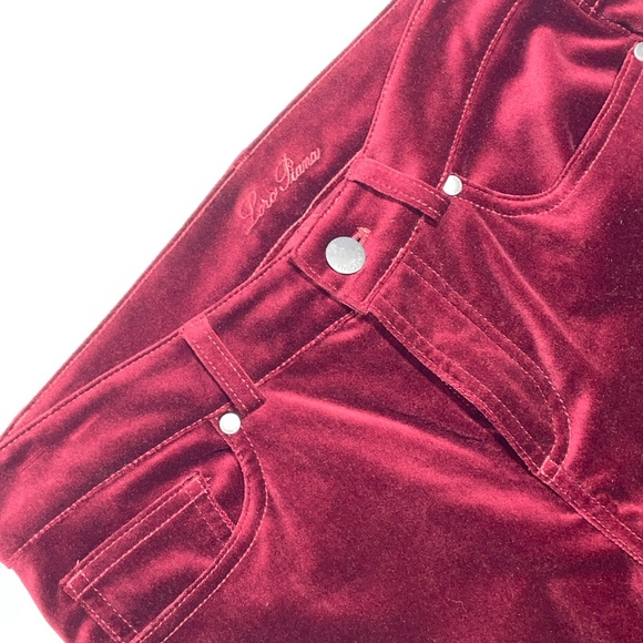 Loro Piana Velvet Red Classic Casual Pants Trousers Women Size 4 - Picture 2 of 6